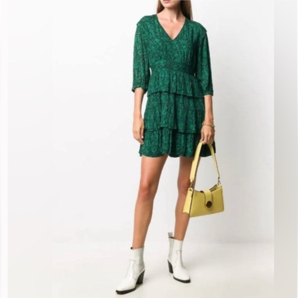 Ba&sh Green and Navy Nina Dress